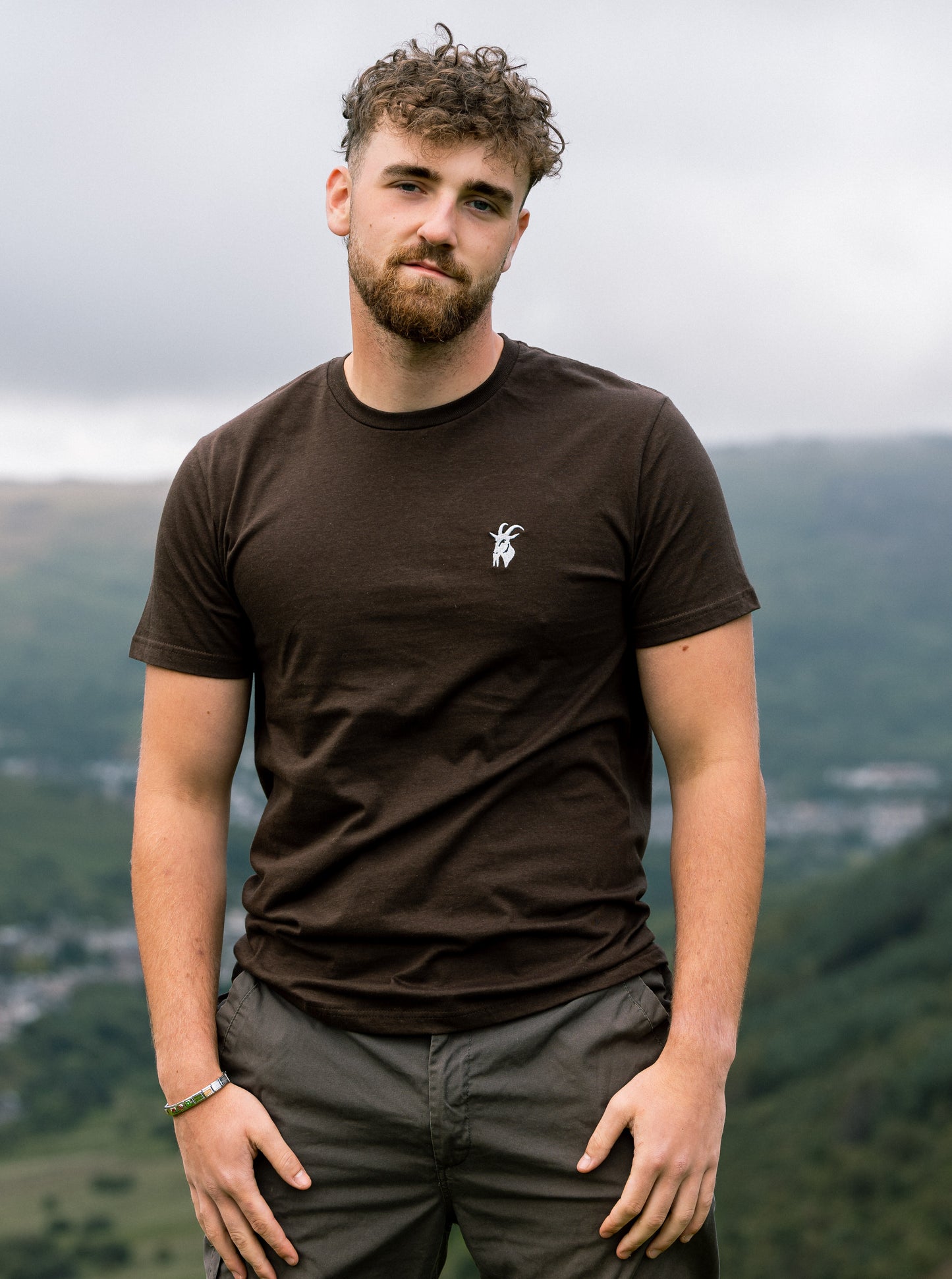 Dark Brown Embroidered Original T-Shirt