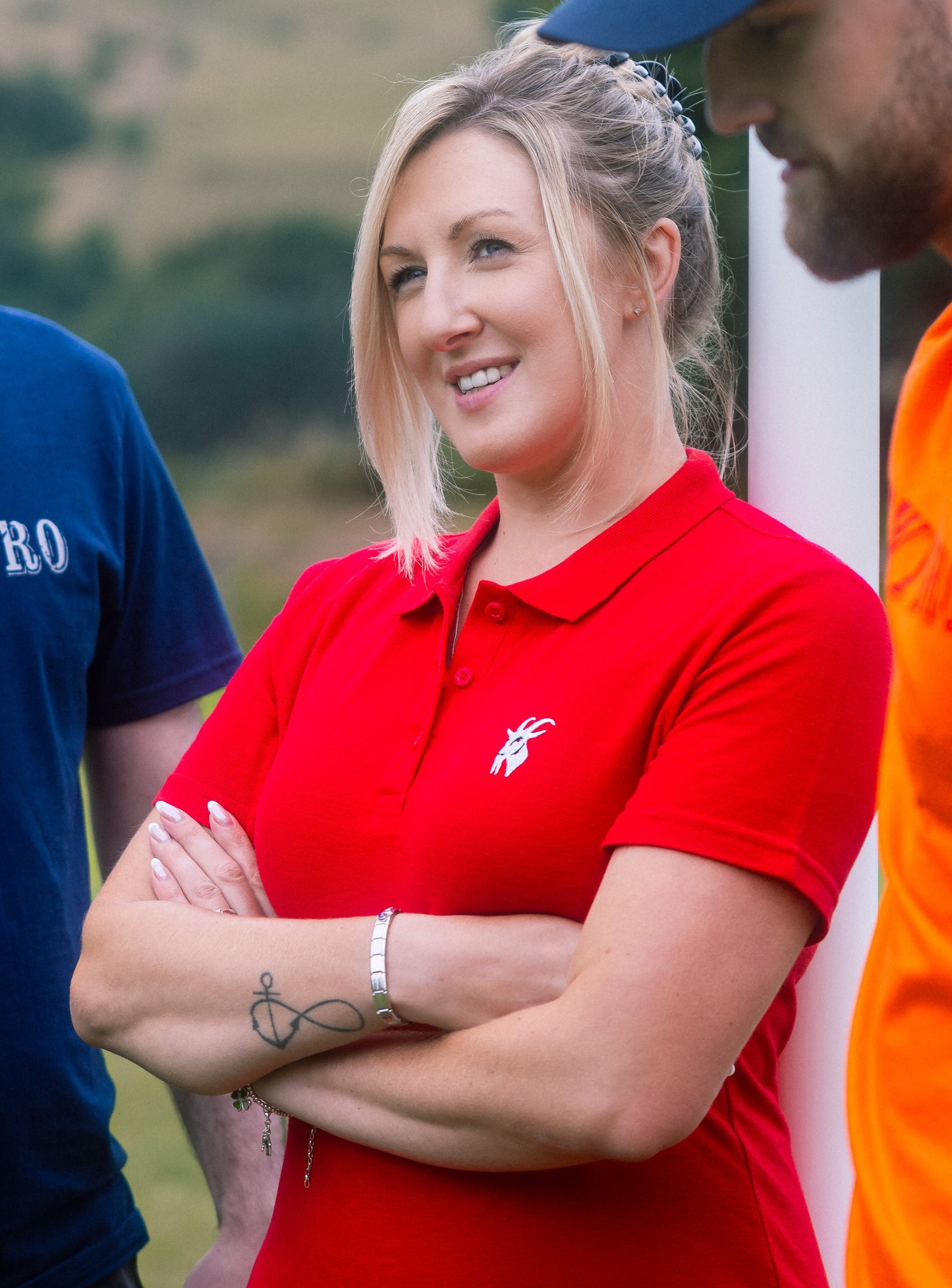 Ladies Red OGE Polo Top