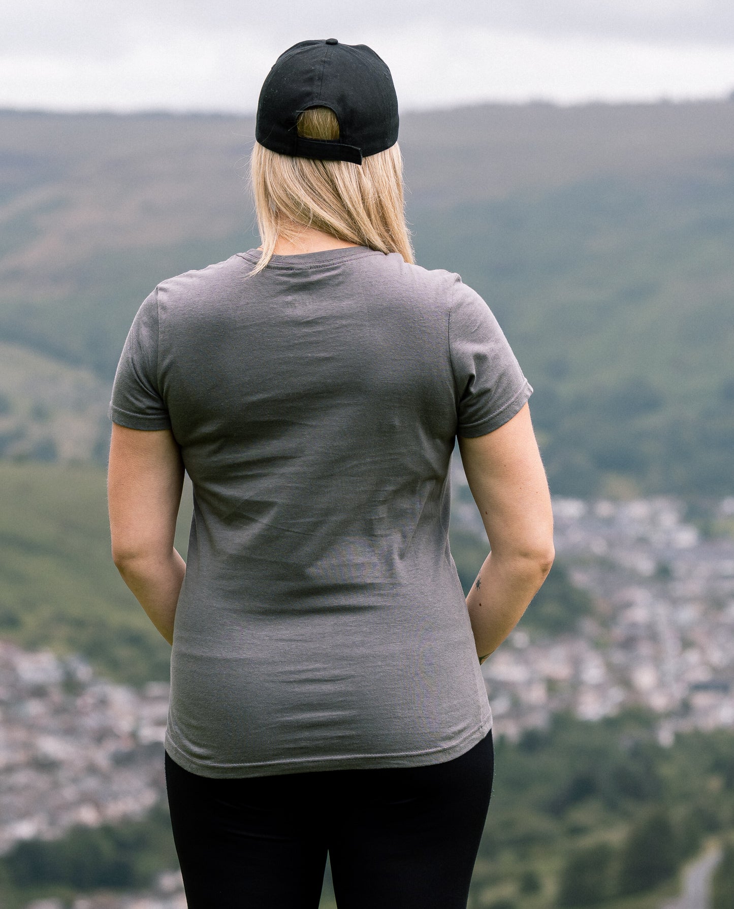 Ladies Charcoal "Crwydro" : "Wanderer" T Shirt