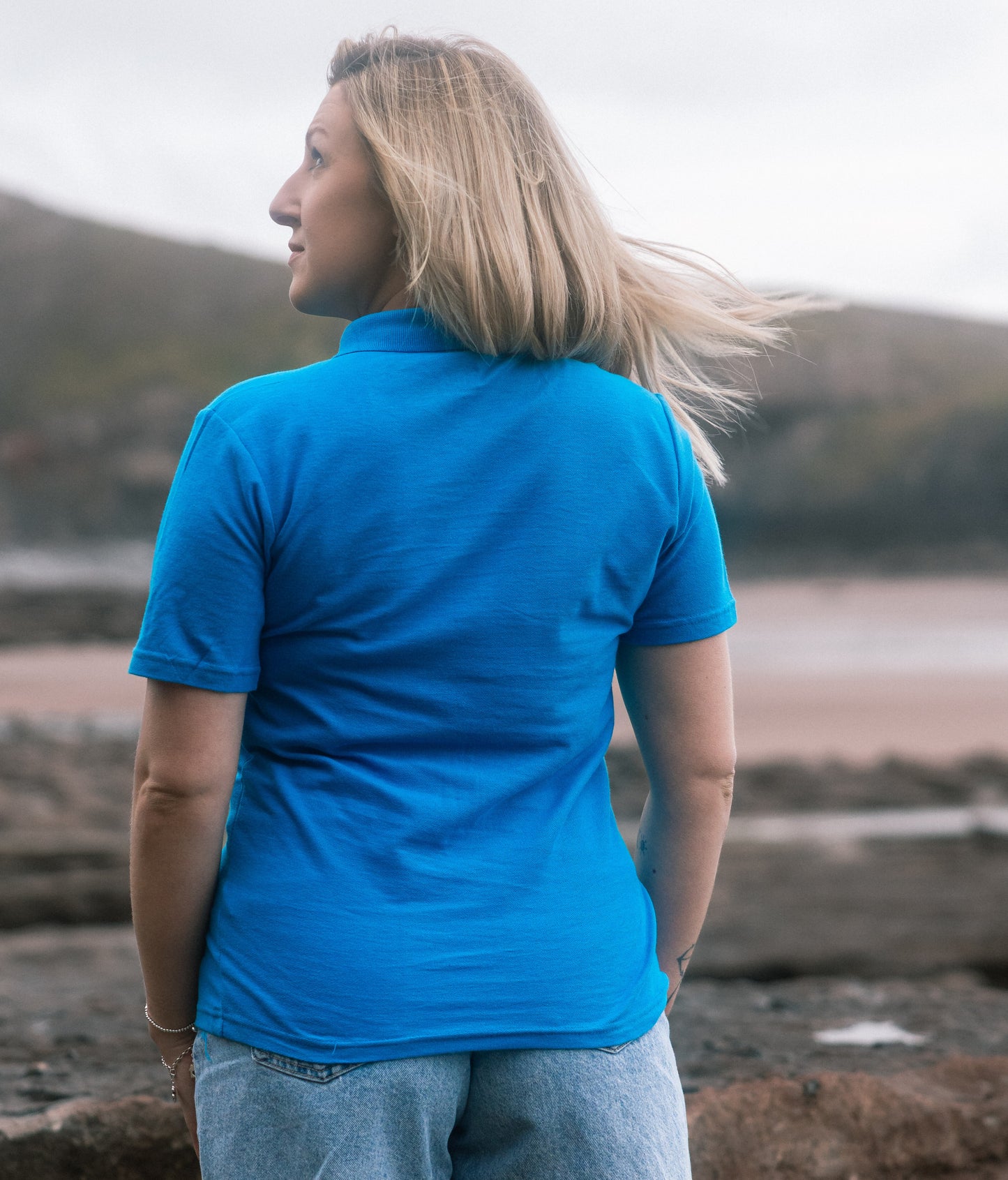 Ladies Blue OGE Polo Top