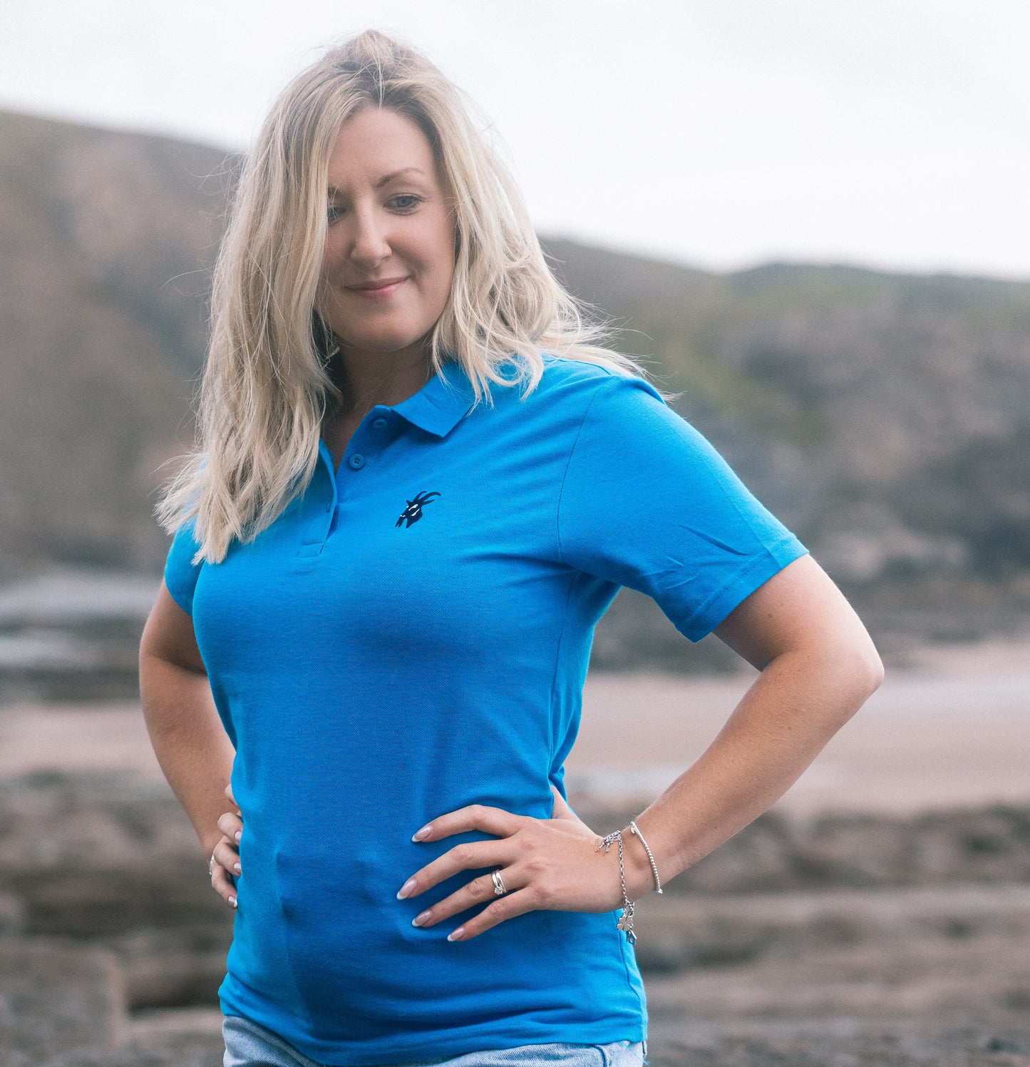 Ladies Blue OGE Polo Top