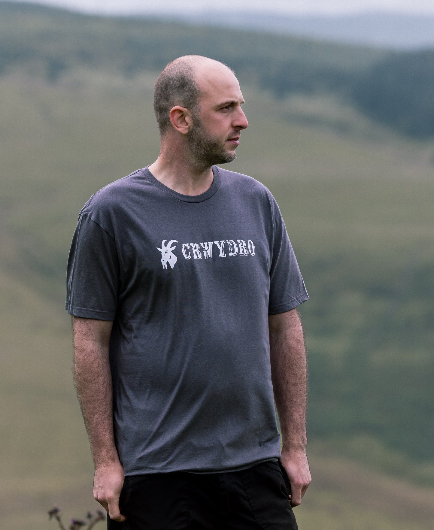 Charcoal "Crwydro" : "Wanderer" T Shirt