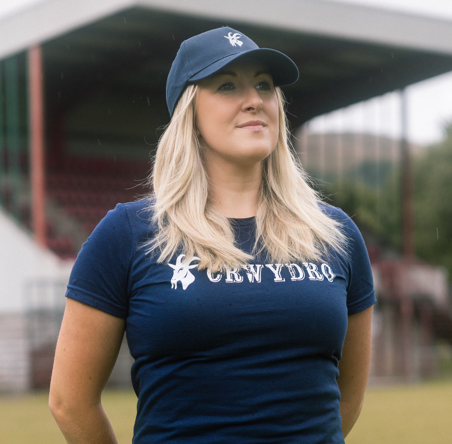 Ladies Navy "Crwydro" : "Wanderer" T Shirt