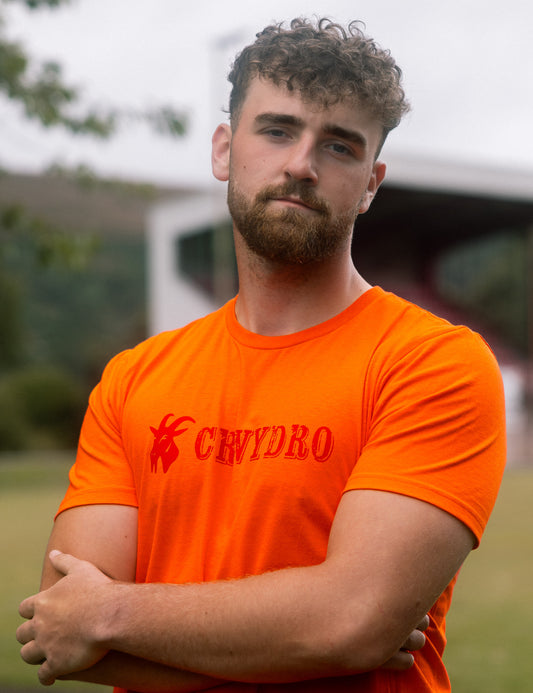 Orange "Crwydro" : "Wanderer" T Shirt