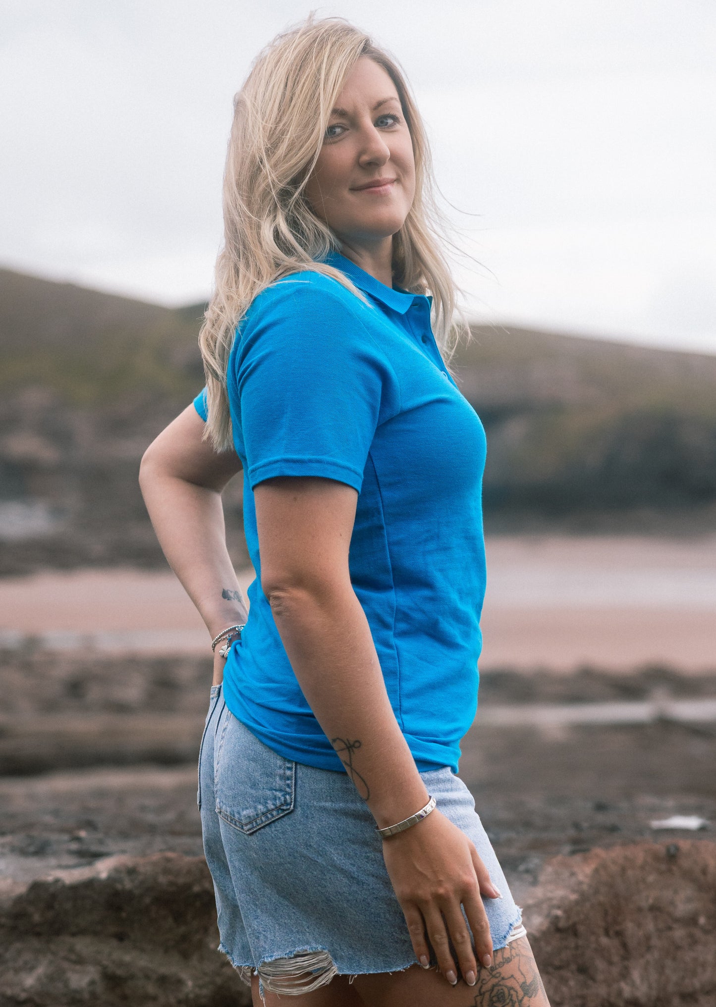 Ladies Blue OGE Polo Top
