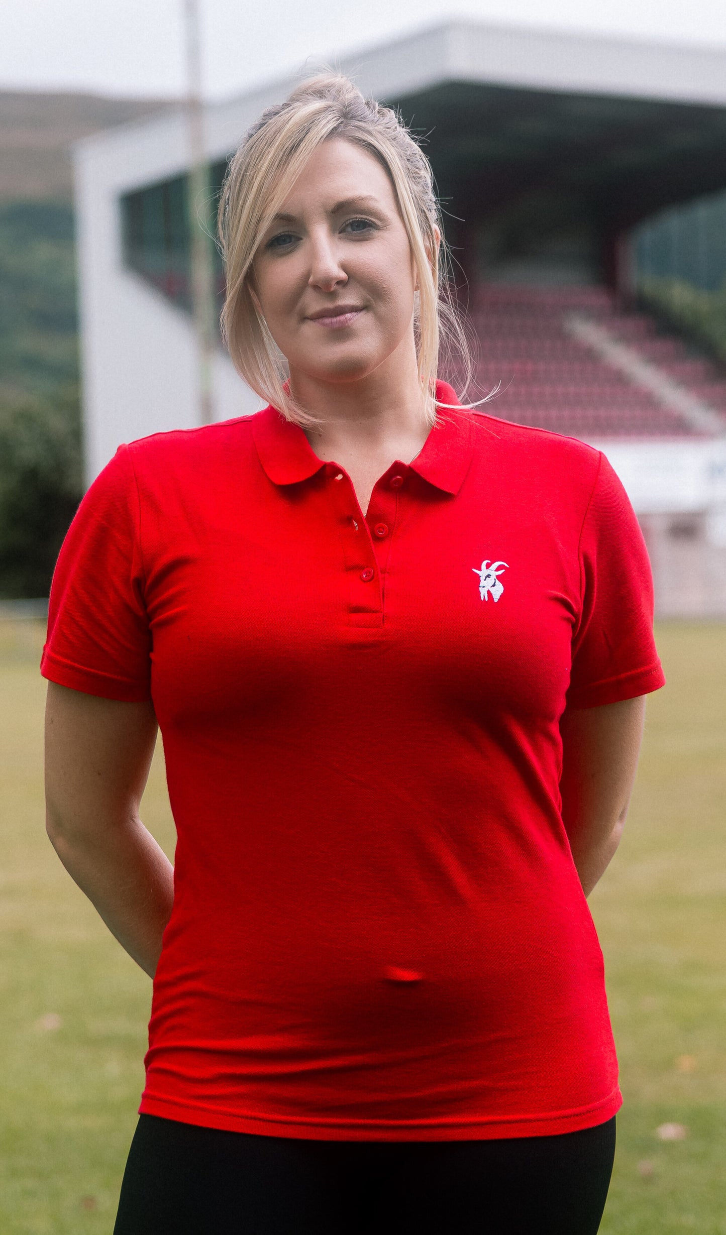 Ladies Red OGE Polo Top