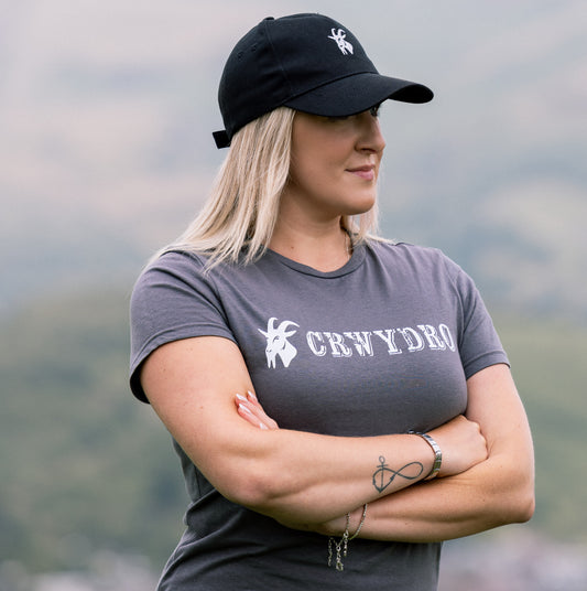 Ladies Charcoal "Crwydro" : "Wanderer" T Shirt