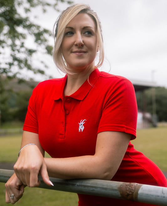 Ladies Red OGE Polo Top