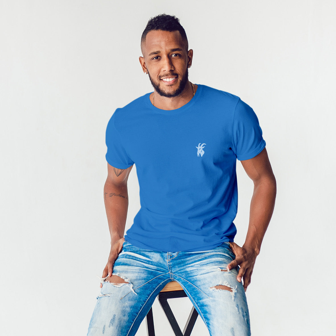 Sapphire Blue Original Embroidered T-Shirt