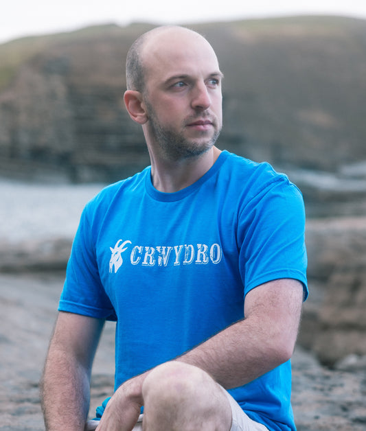 Blue "Crwydro" : "Wanderer" T Shirt